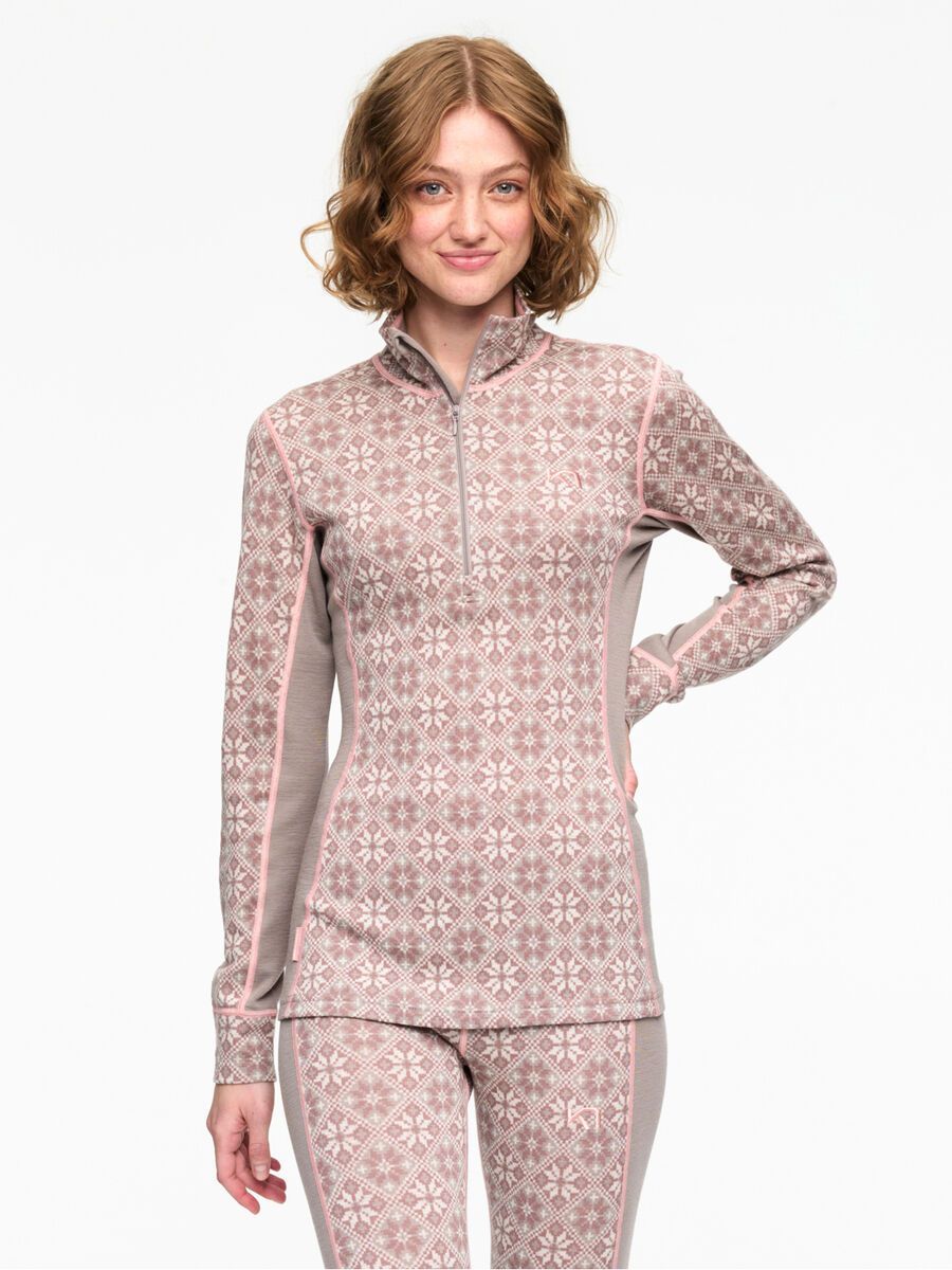 Kari Traa Rose Wool Half-Zip Base Layer Top, taupe - Bild 3