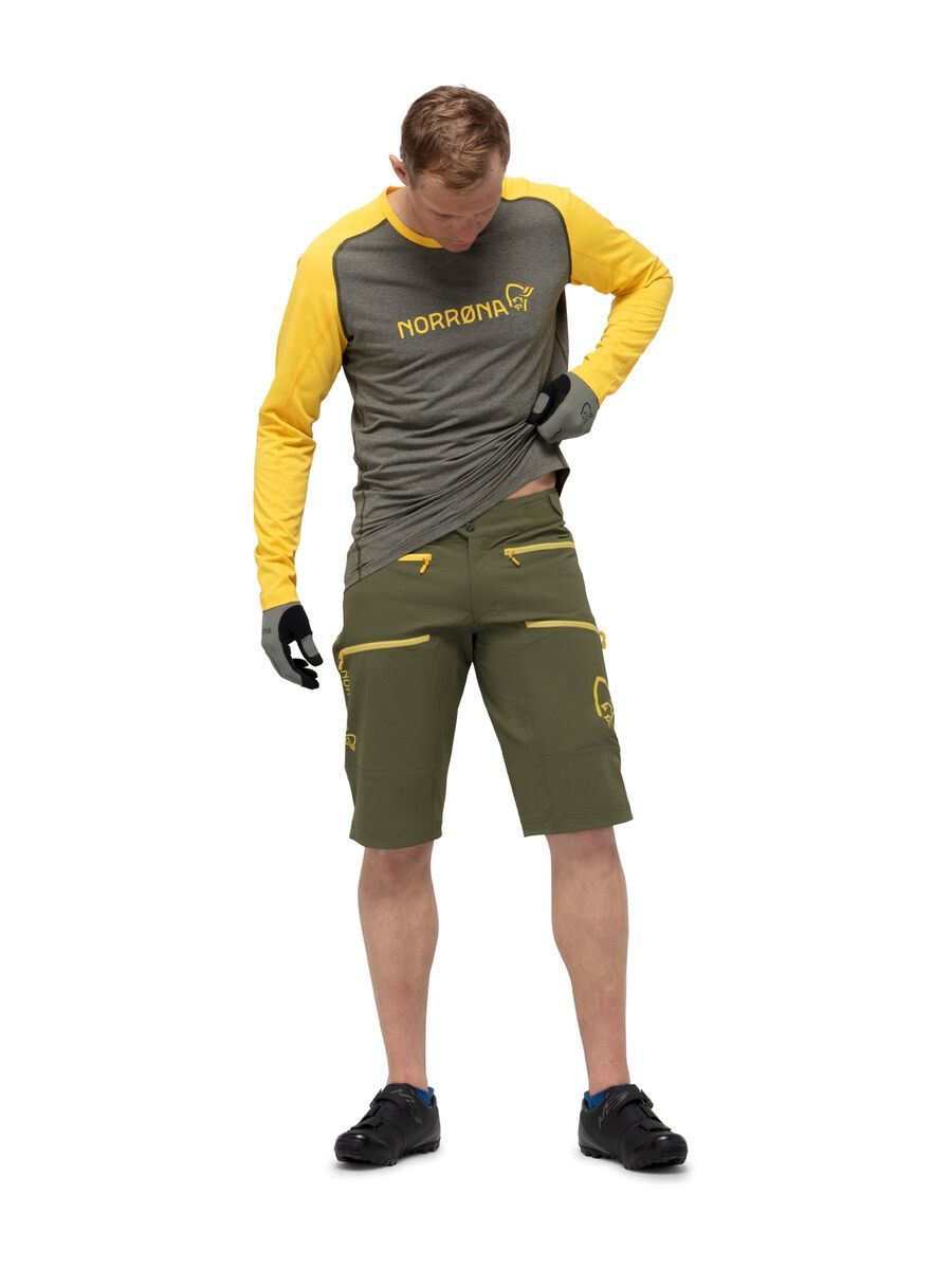 Norrona fjørå flex¹ heavy duty Shorts M's, olive night/lemon chrome - Bild 3