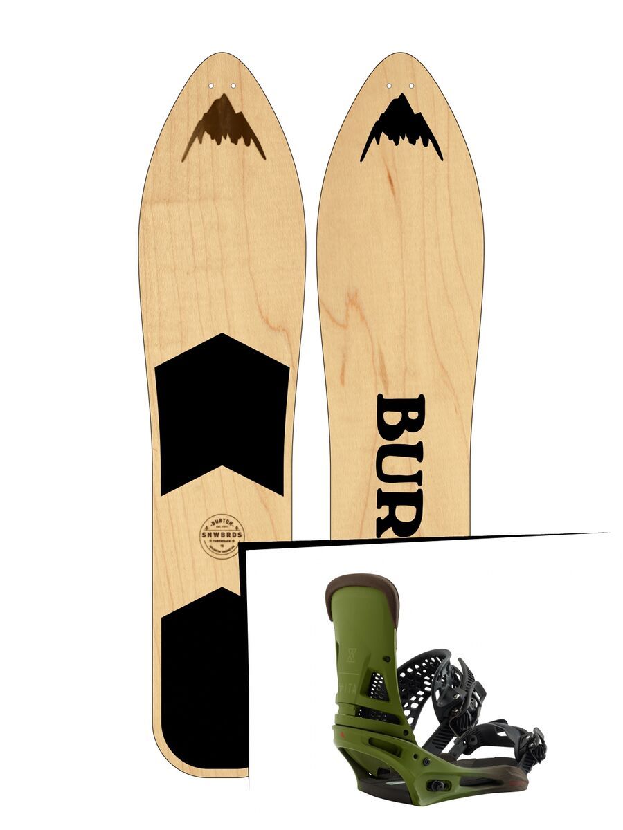 Set: Burton The Throwback 2019 + Burton Malavita camp on green - Bild 1