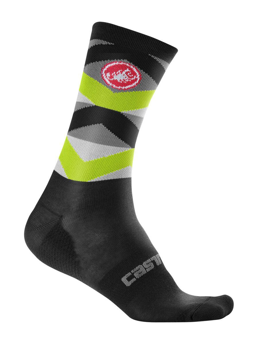 Castelli Fatto 12 Sock, black/yellow fluo - Bild 1