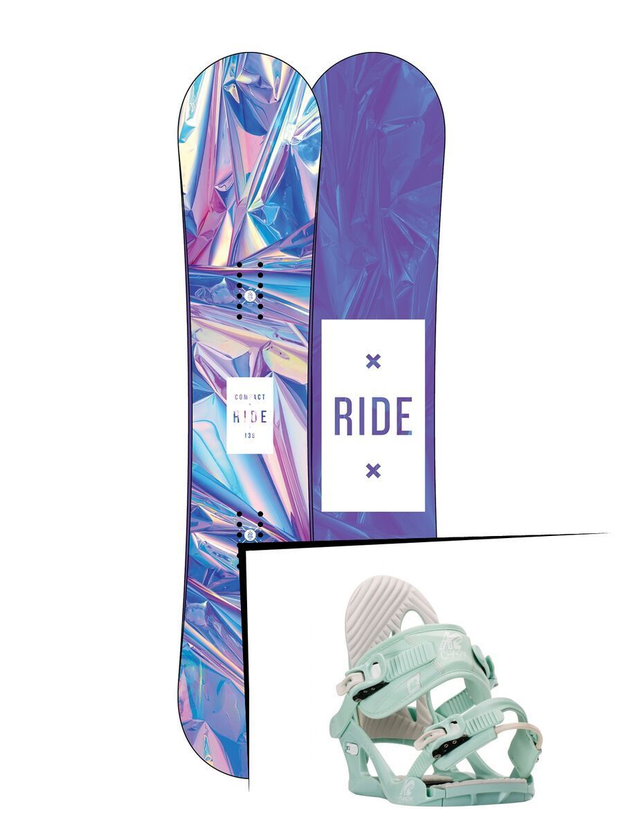 Set: Ride Compact 2017 + K2 Charm 2016, mist - Snowboardset - Bild 1