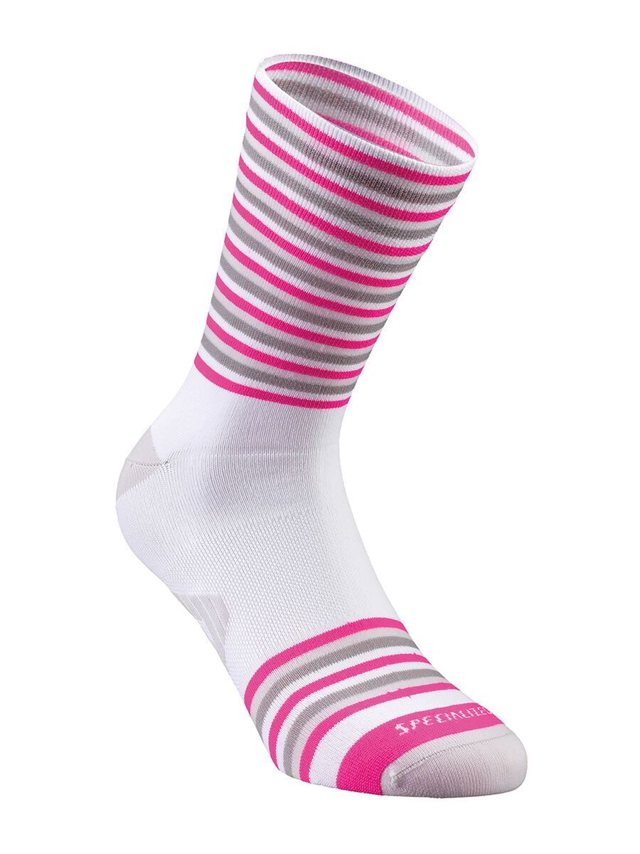 Specialized Full Stripe Summer Sock, white/light grey/neon pink - Bild 1