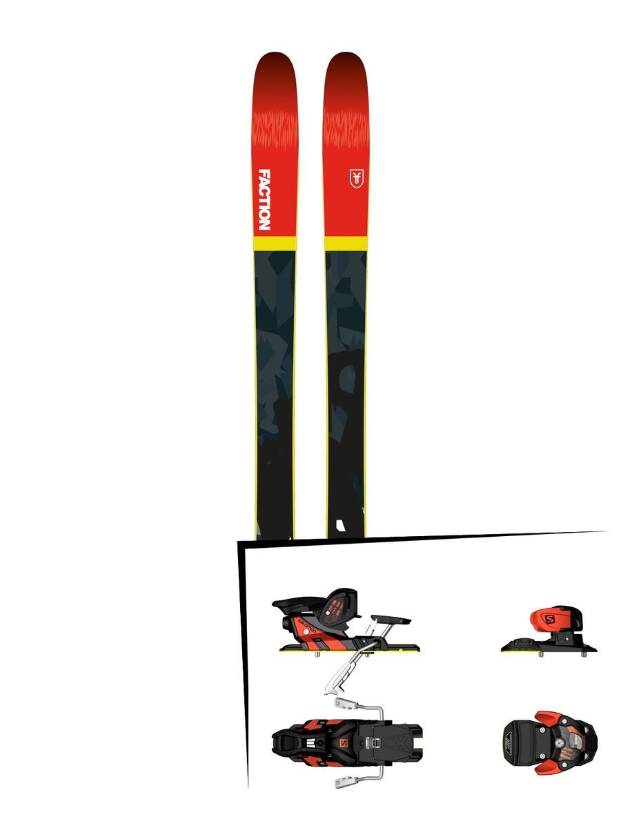 Set: Faction Prodigy 2.0 2018 + Salomon Warden MNC 13 white/black/orange - Bild 1