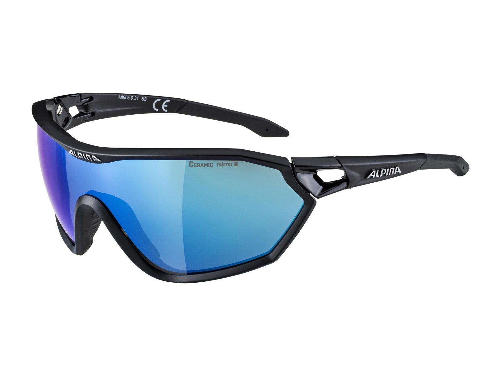 Alpina S-Way, black matt/Lens: ceramic blue mirror - Bild 1