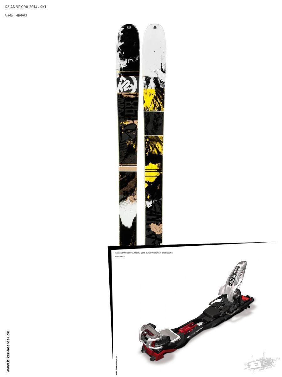 K2 SKI Set: Annex 98 2014 + Marker Baron EPF 13 - Bild 1