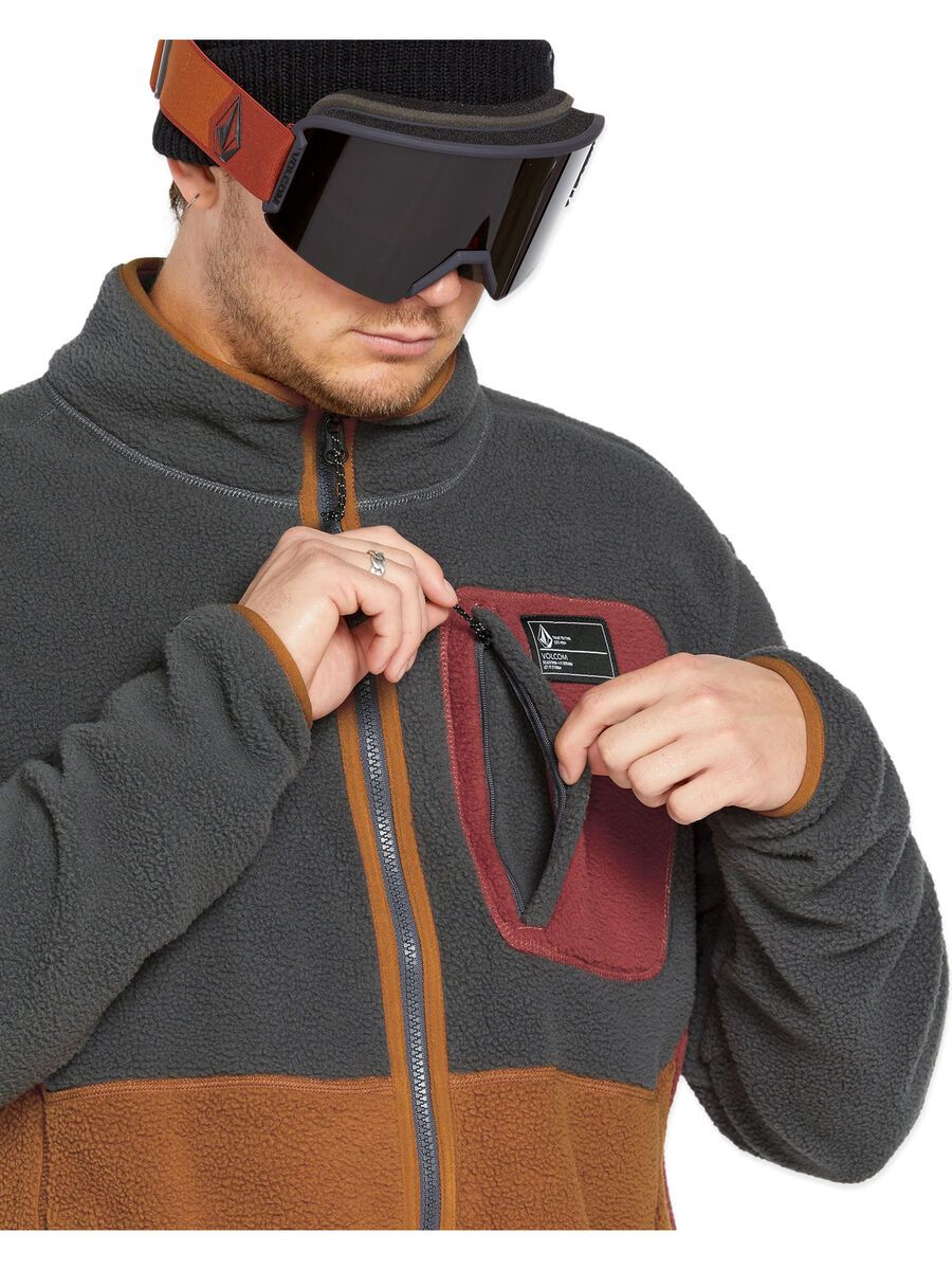 Volcom Fleecer Full Zip, charcoal - Bild 3