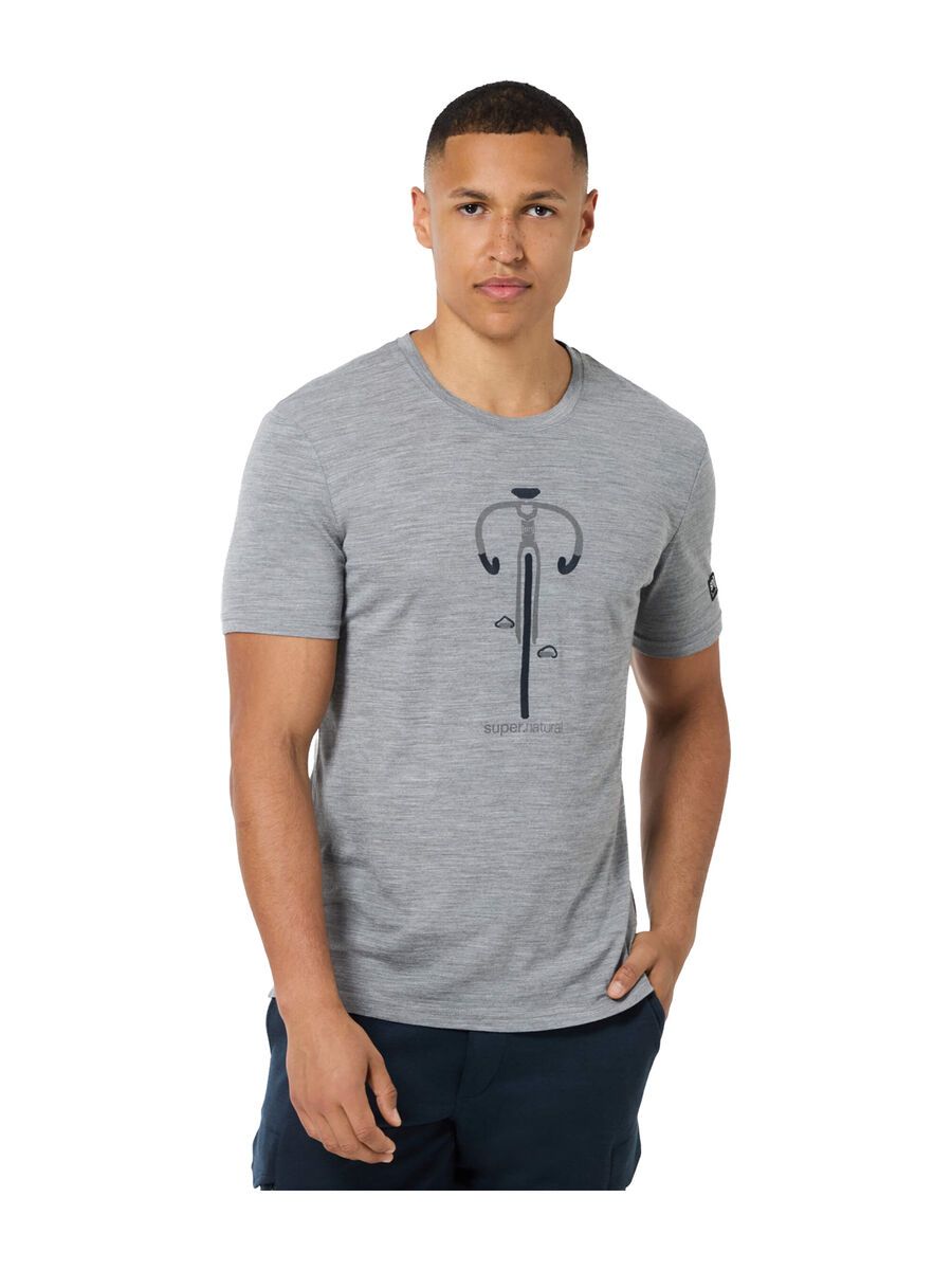 super.natural Vintage Bike Tee Herren, cashmere grey melange/blueberry/vintage khaki melange - Bild 5