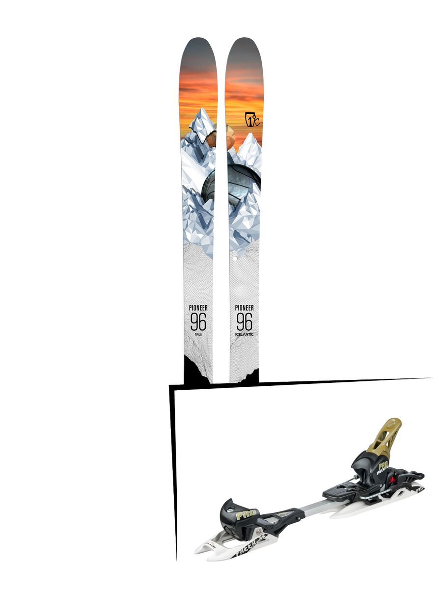 Set: Icelantic Pioneer 96 2018 + Fritschi Diamir Freeride Pro schwarz-olive - Bild 1
