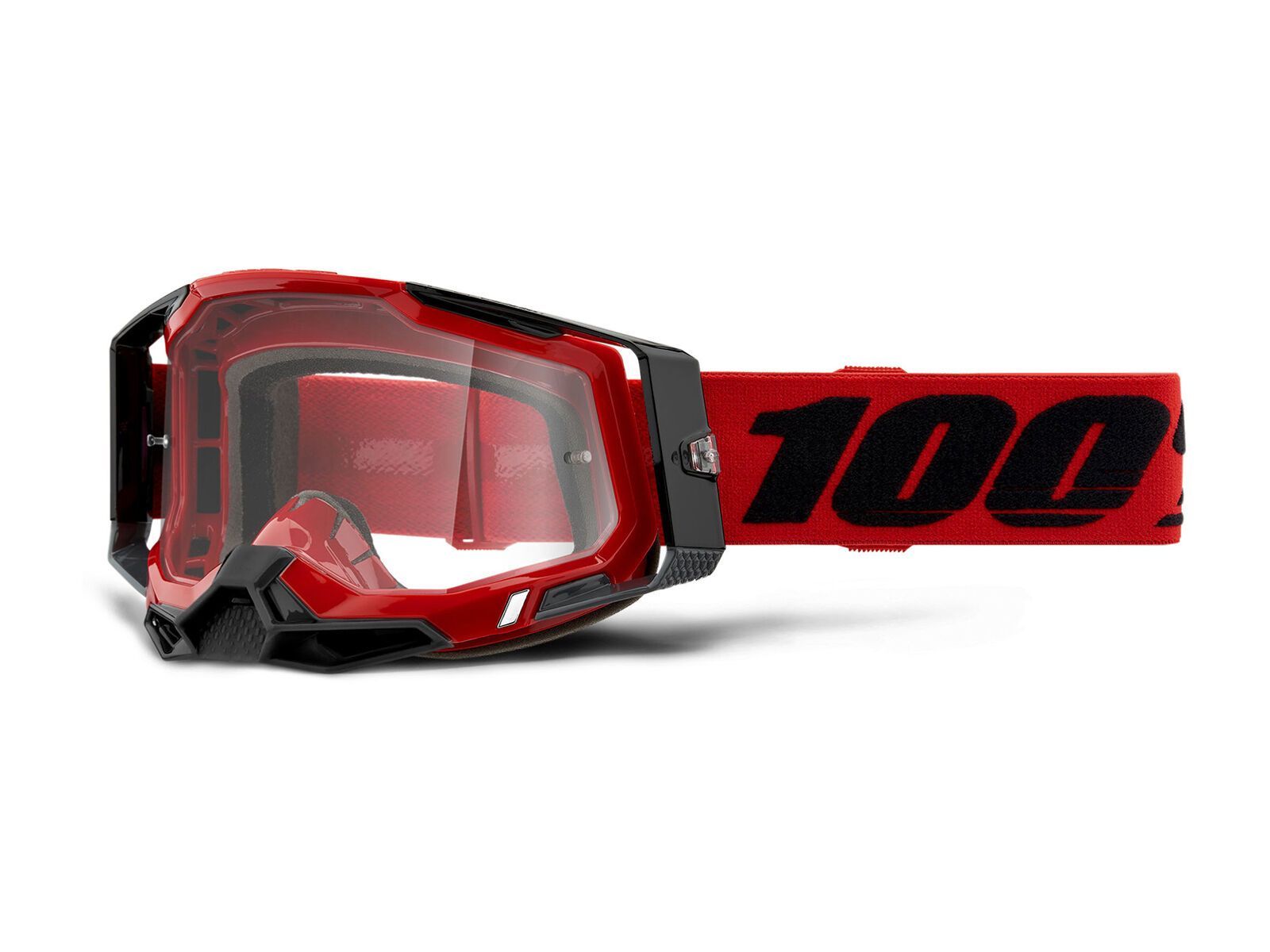 100% Racecraft 2 Goggle - Clear Lens, red - Bild 1