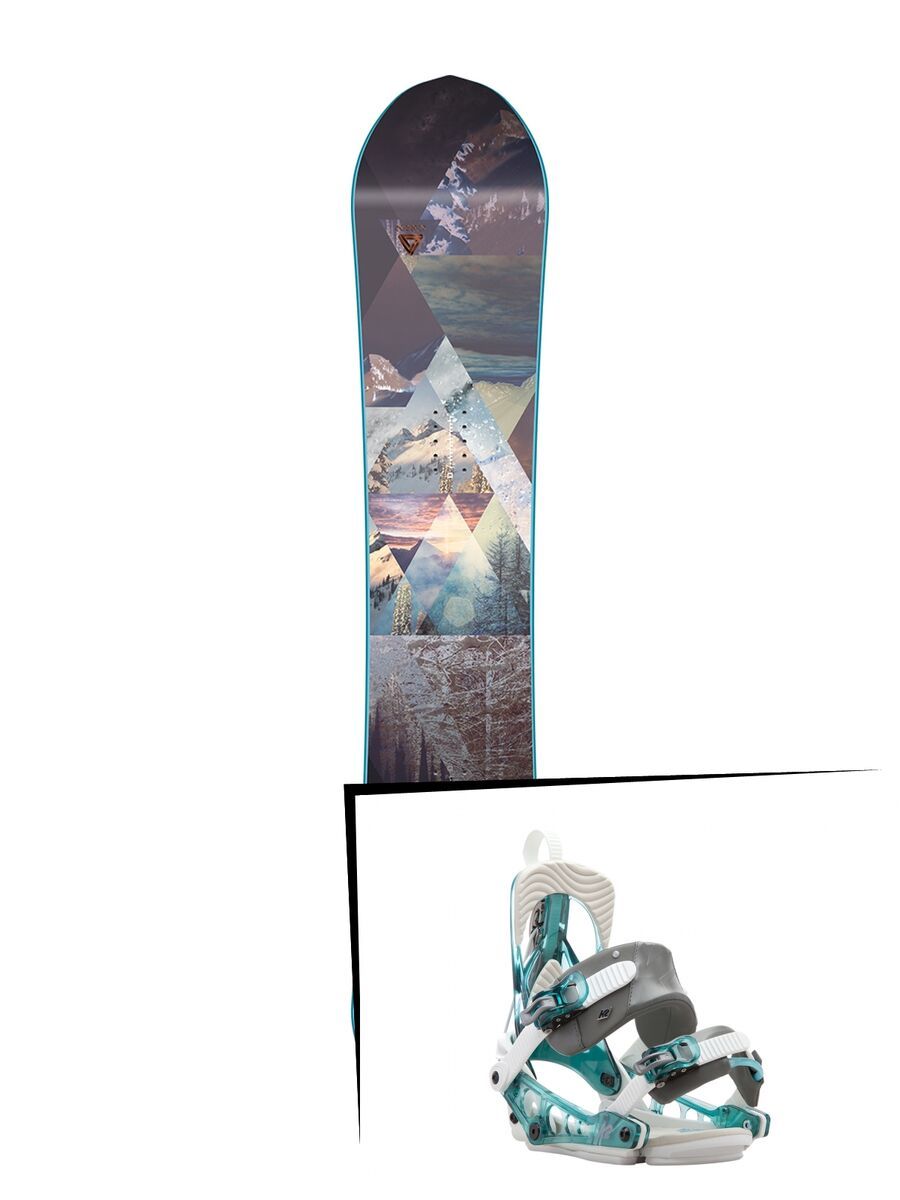 Set: Nitro Victoria 2017 + K2 Cinch Tryst 2017, water - Snowboardset - Bild 1