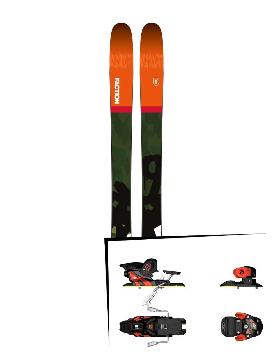 Set: Faction Prodigy 4.0 2018 + Salomon Warden MNC 13 white/black/orange - Bild 1
