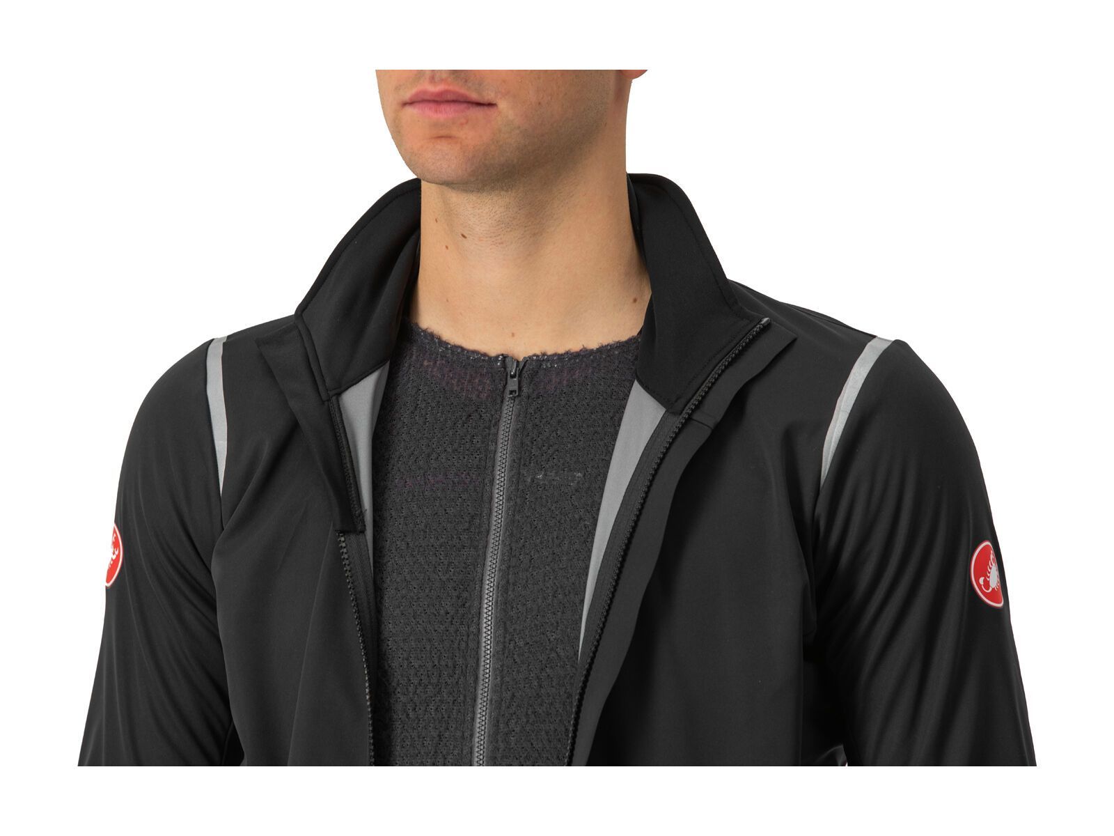 Castelli Alpha Doppio RoS Jacket, light black/silver reflex-dark - Bild 4