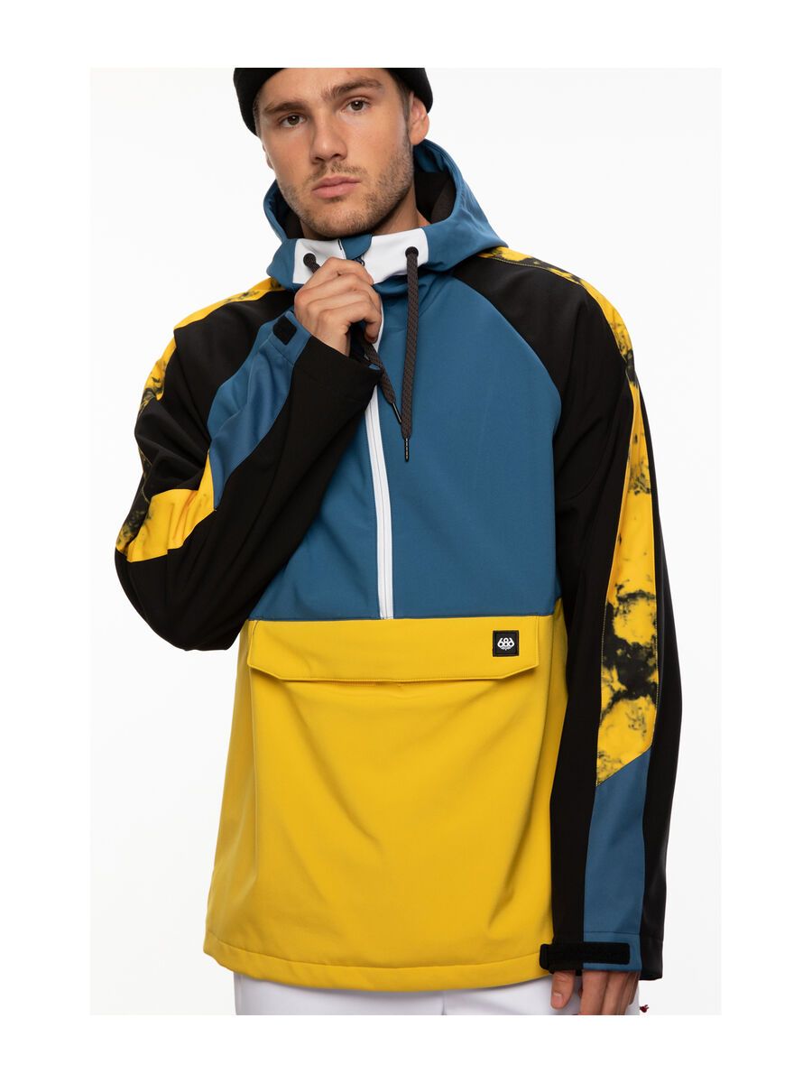 686 Men's Waterproof Anorak, blue storm colorblock - Bild 5