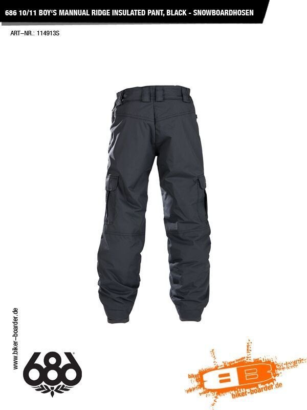 686 Youth/Boys Mannual Ridge Insulated Pant, Black - Bild 2