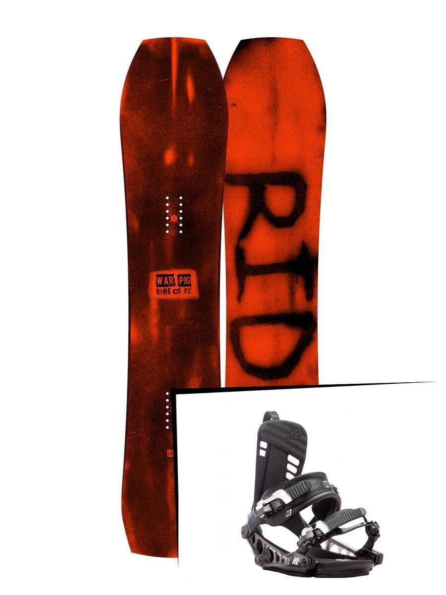 Set: Ride Warpig Large 2017 + K2 Cinch CTX 2017, black - Snowboardset - Bild 1