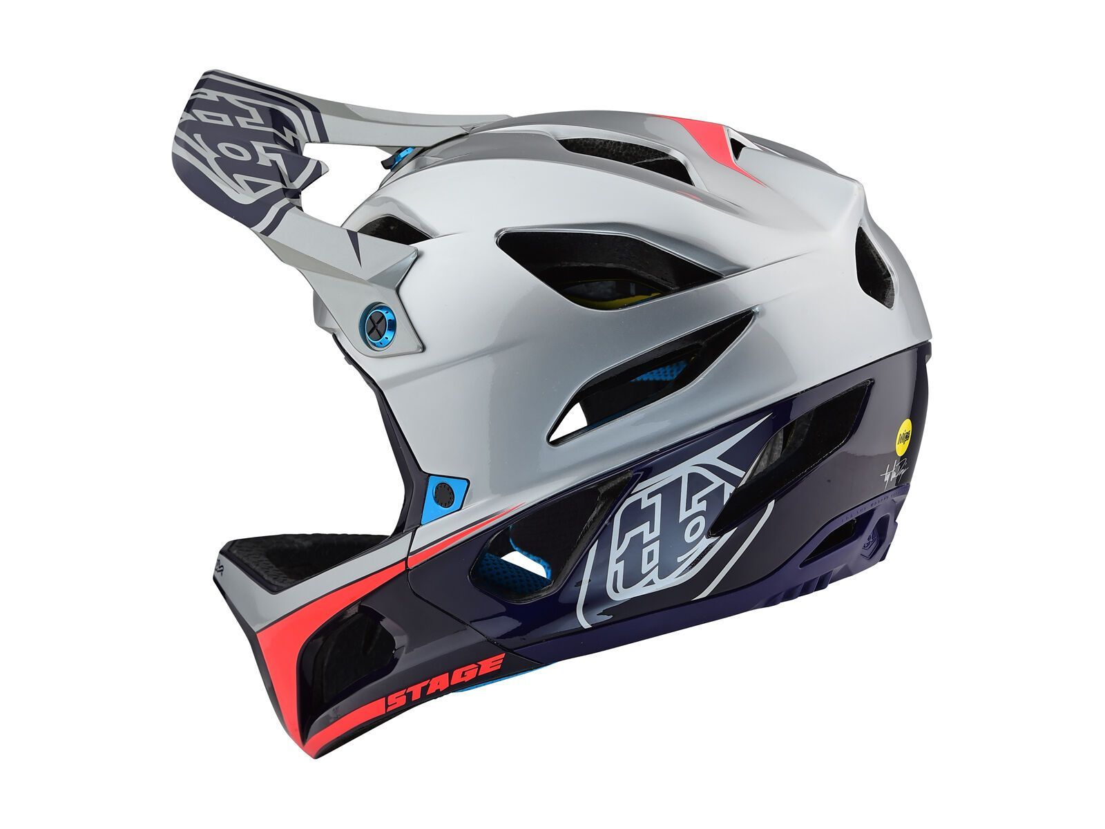 TroyLee Designs Stage Race Helmet MIPS, silver/navy - Bild 2