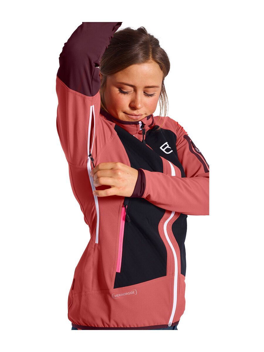 Ortovox Merino Naturtec Light Col Becchei Jacket W, blush - Bild 3