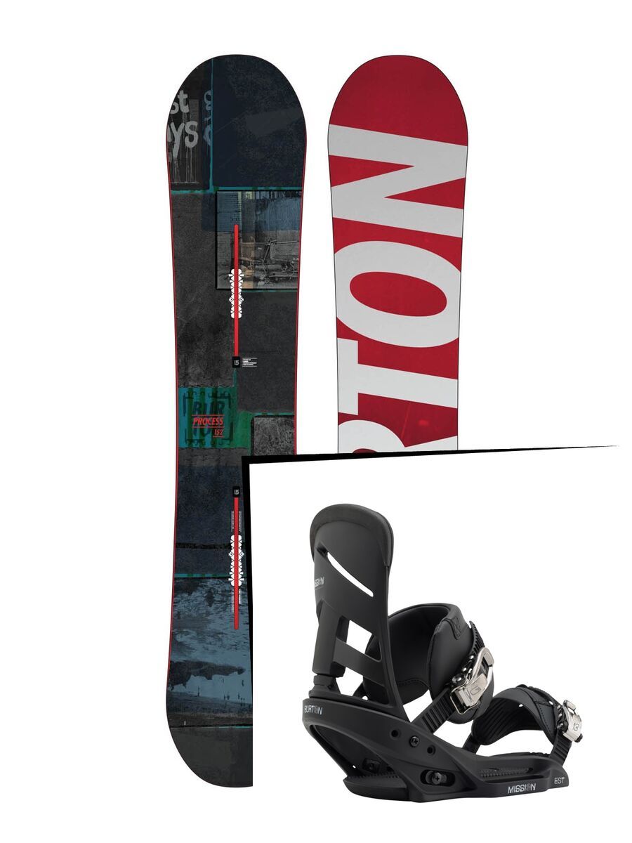 Set: Burton Process 2015 + Burton Mission EST 2017, black - Snowboardset - Bild 1