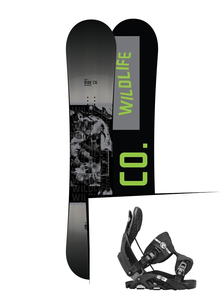 Set: Ride Wild Life 2017 + Flow Nexus 2017, black - Snowboardset - Bild 1