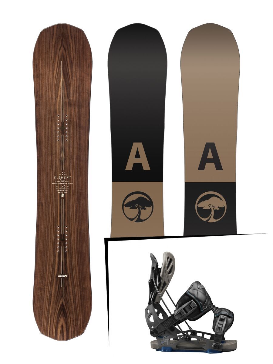 Set: Arbor Element Premium 2017 + Flow NX2-GT 2017, black - Snowboardset - Bild 1