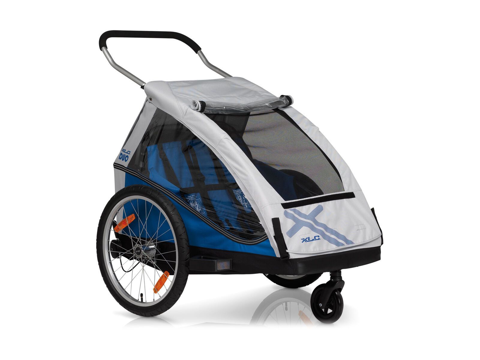 XLC Kinderanhänger Duo² / 2-in-One, silber/blau - Bild 1