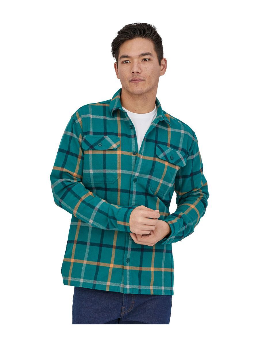 Patagonia Men’s Long-Sleeved Organic Cotton Flannel Shirt, brisk: dark borealis green - Bild 2