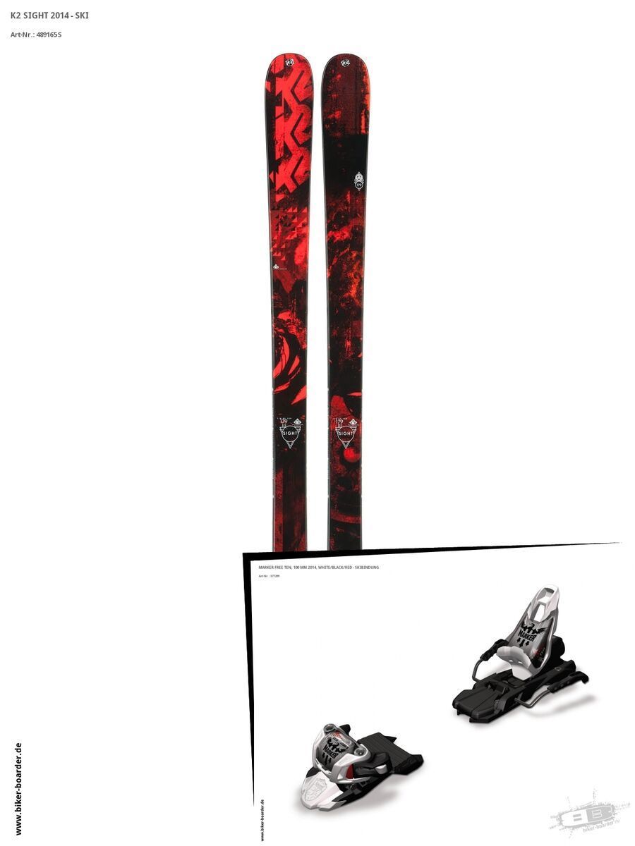 K2 SKI Set: Sight 2014 + Marker Free Ten - Bild 1
