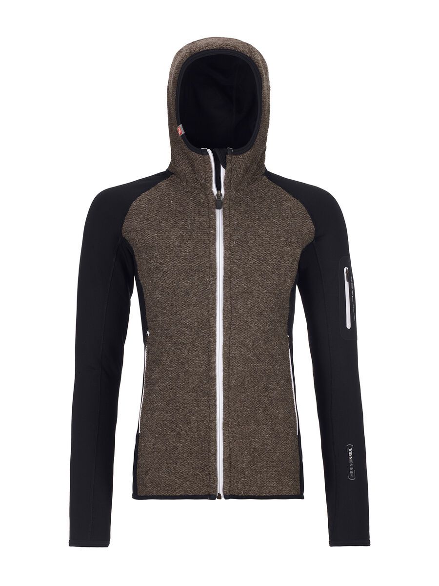 Ortovox Merino Fleece Plus Classic Knit Hoody W, black raven - Bild 1