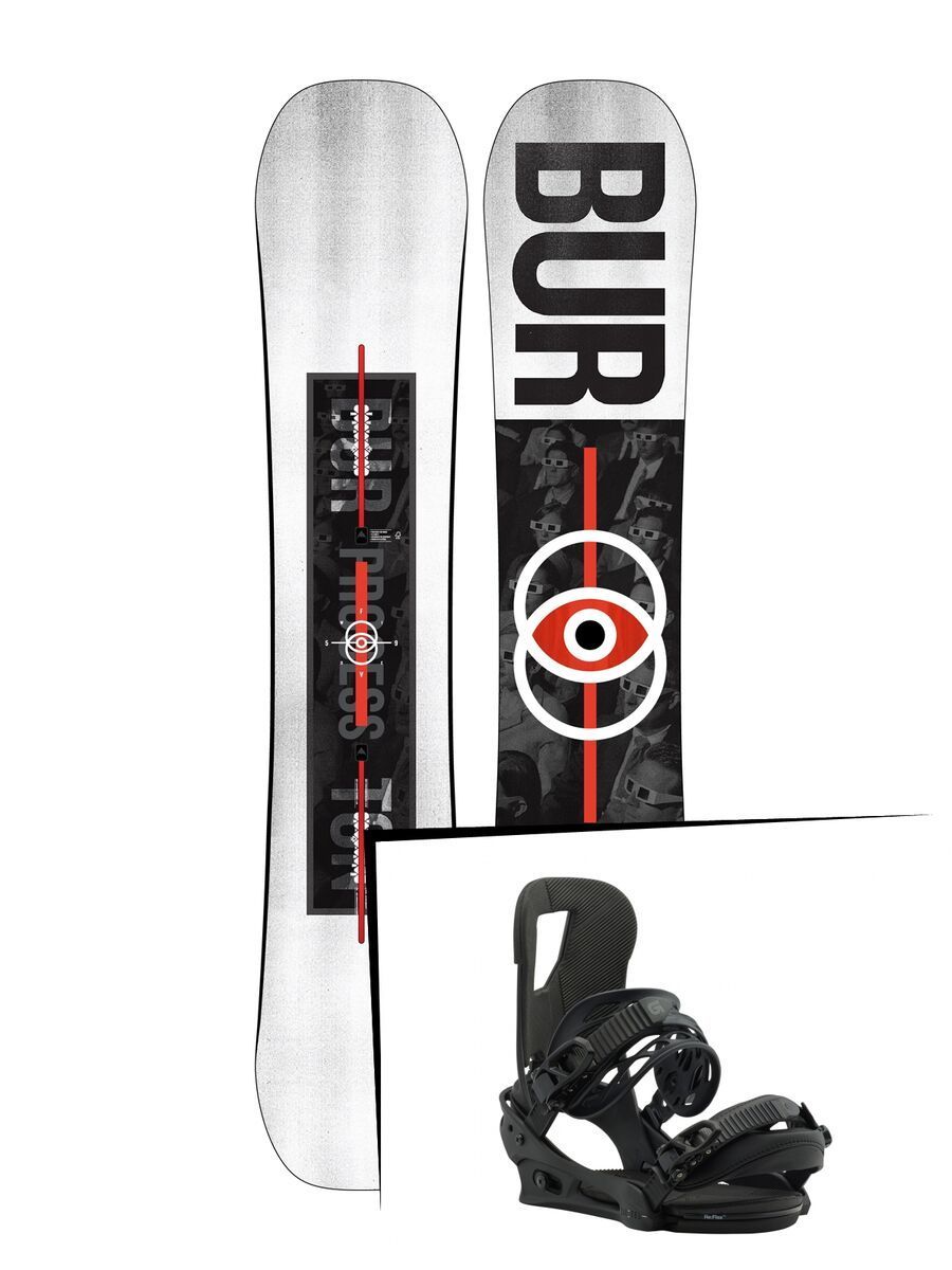 Set: Burton Process Flying V Wide 2019 + Burton Cartel black matte - Bild 1