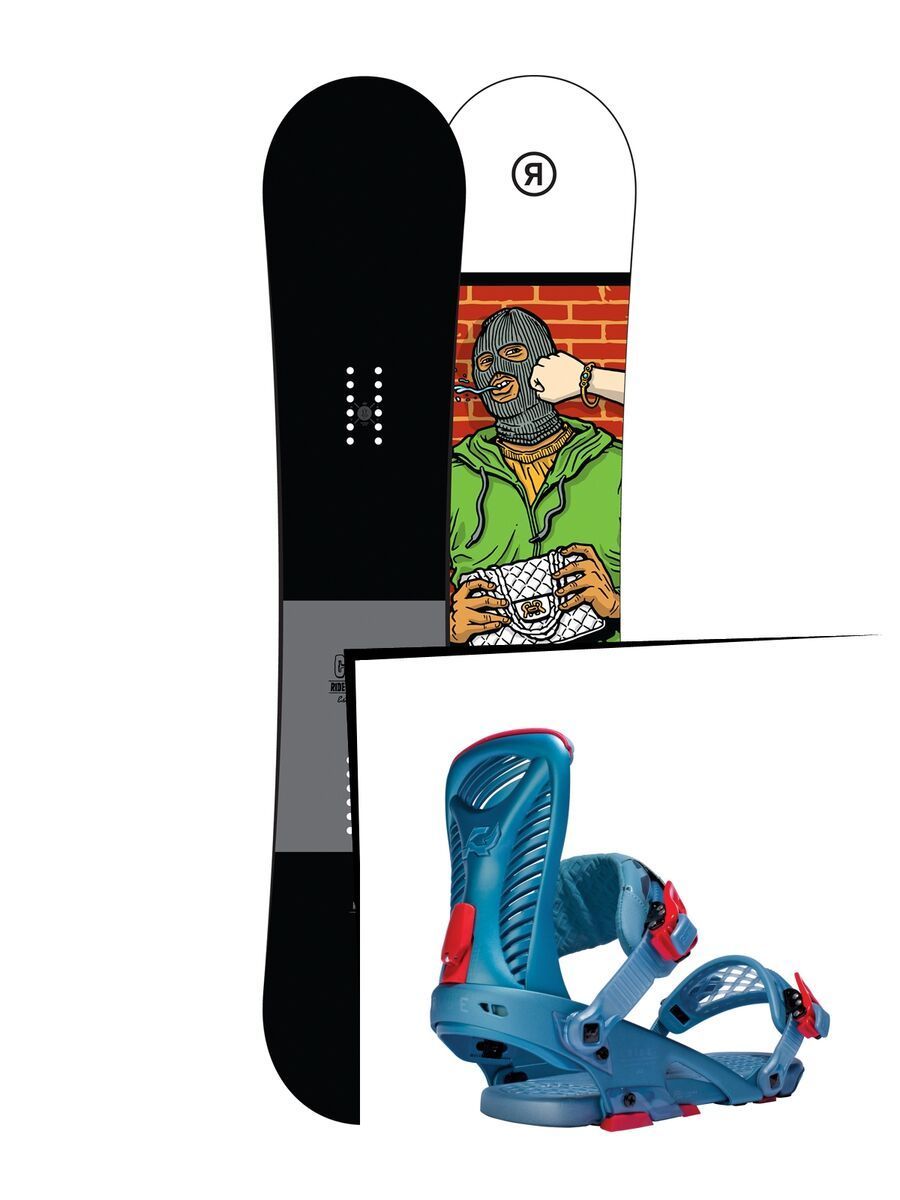 Set: Ride Crook 2017 + Ride Capo 2016, slate blue - Snowboardset - Bild 1