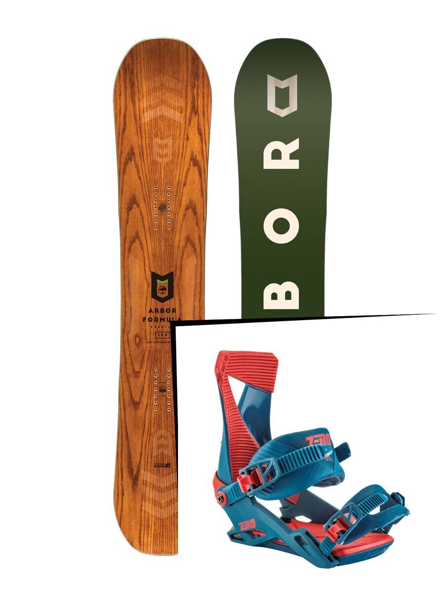 Set: Arbor Formula Premium Mid Wide 2017 + Nitro Zero 2017, blue - Snowboardset - Bild 1