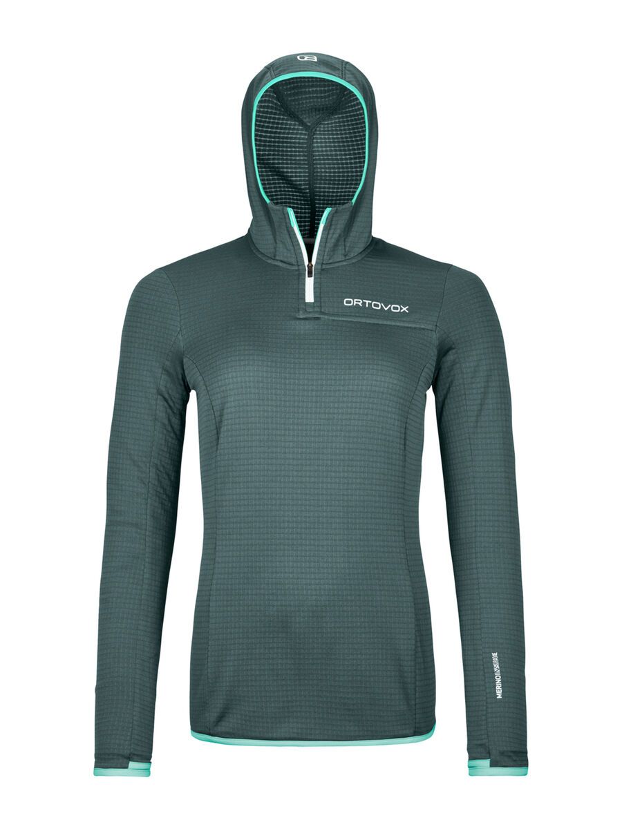 Ortovox Merino Fleece Light Grid ZN Hoody W, dark arctic grey - Bild 1