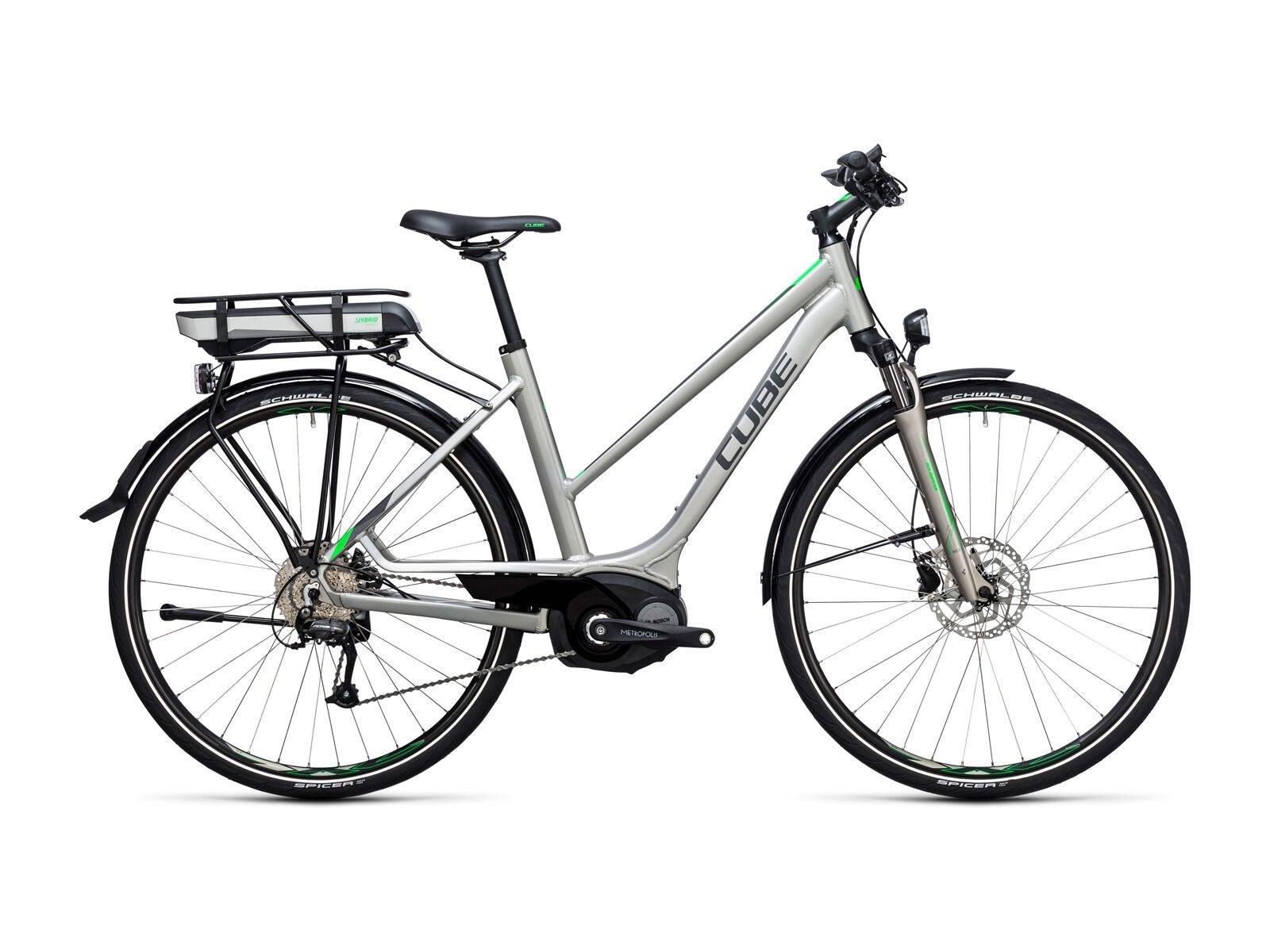 Cube Touring Hybrid ONE 400 Trapeze, silver´n´flashgreen - Bild 1