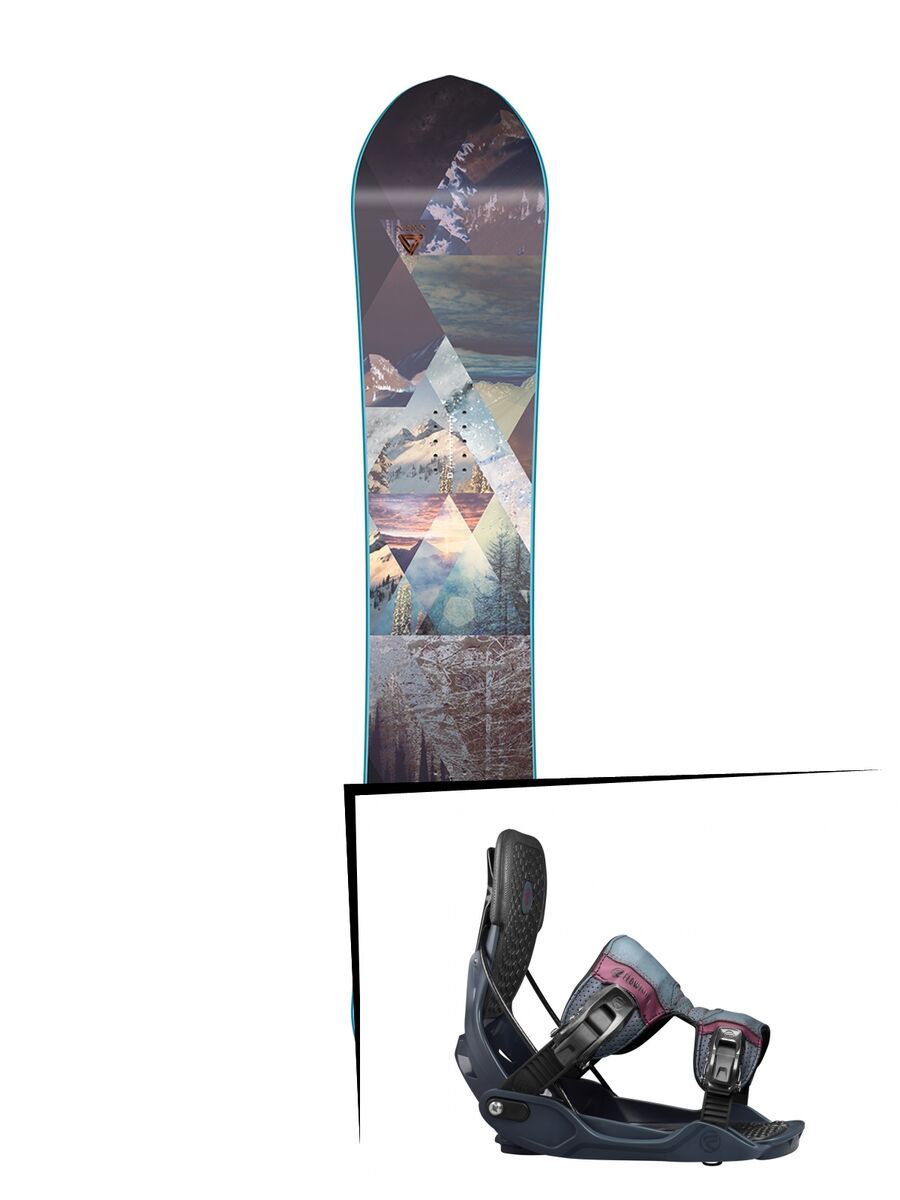 Set: Nitro Victoria 2017 + Flow Minx 2017, slate/grey - Snowboardset - Bild 1