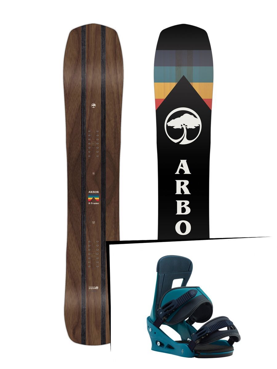 Set: Arbor A-Frame 2019 + Burton Freestyle mariner green - Bild 1