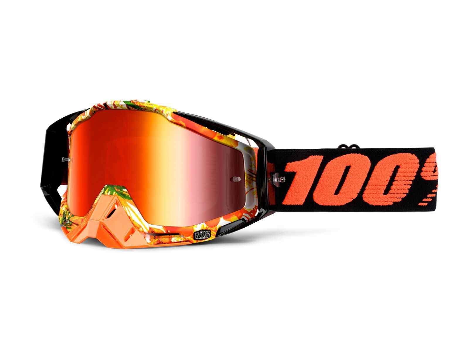 100% Racecraft inkl. Wechselscheibe, paradise/Lens: mirror red, clear - Bild 1