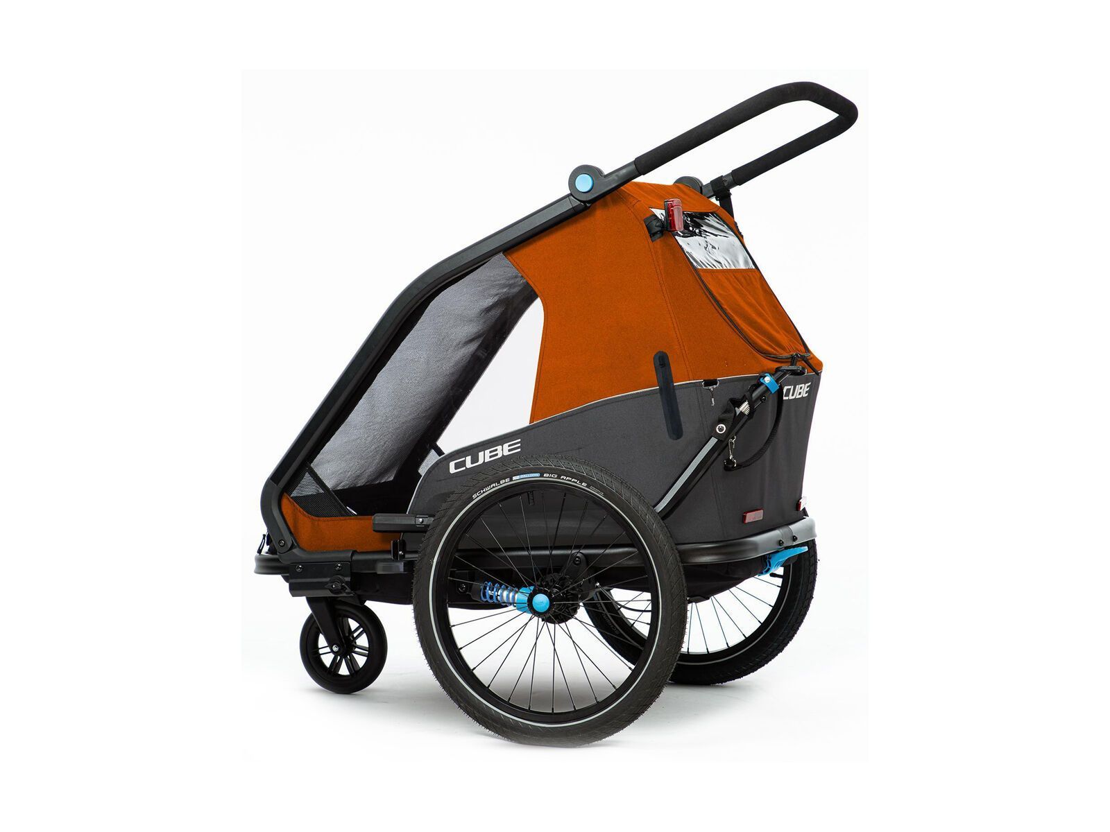 Cube Kinder Fahrradanhänger Double CMPT X Actionteam, grey´n´orange - Bild 2