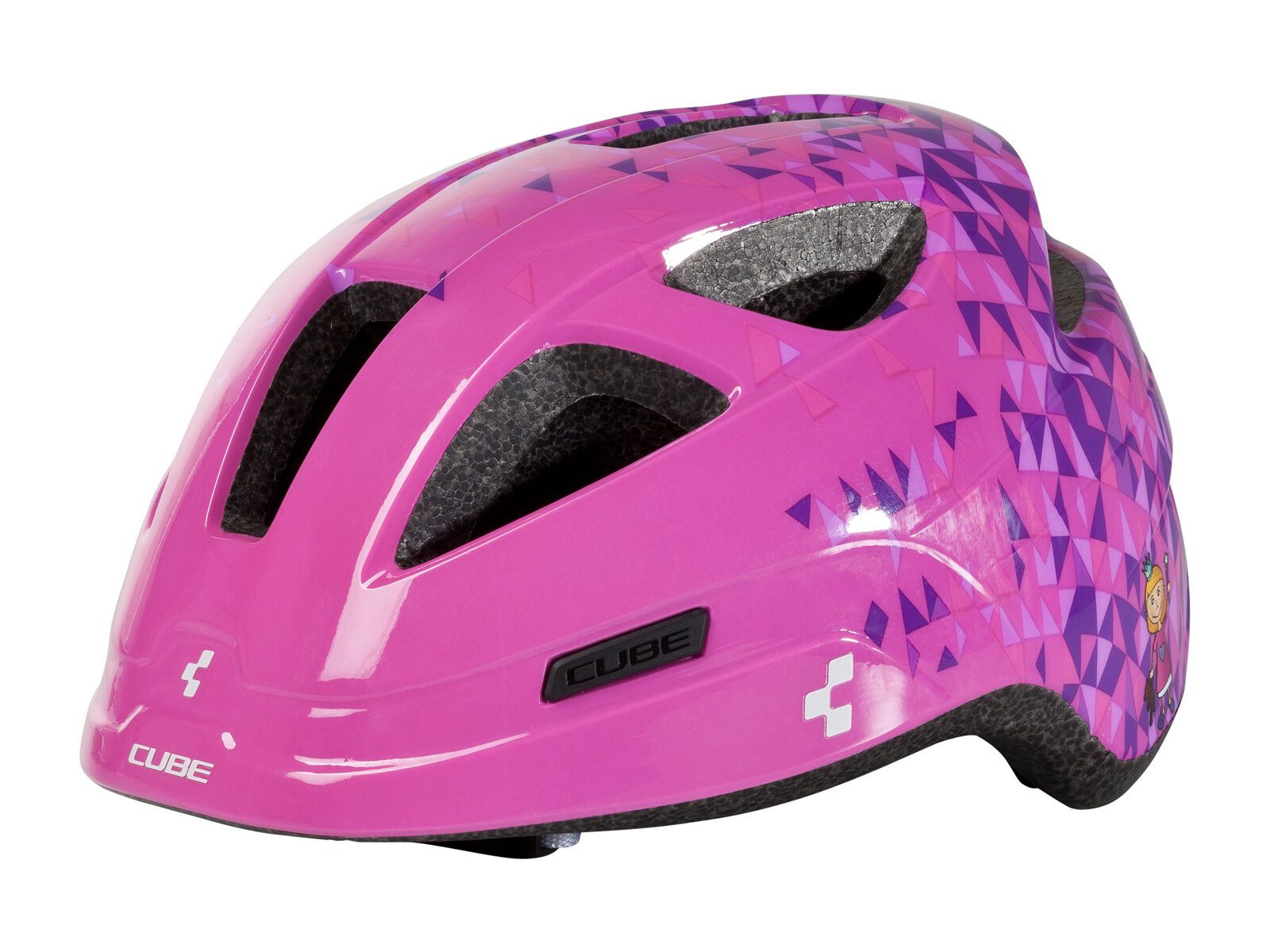 Cube Helm Pro Junior, pink triangles - Bild 1