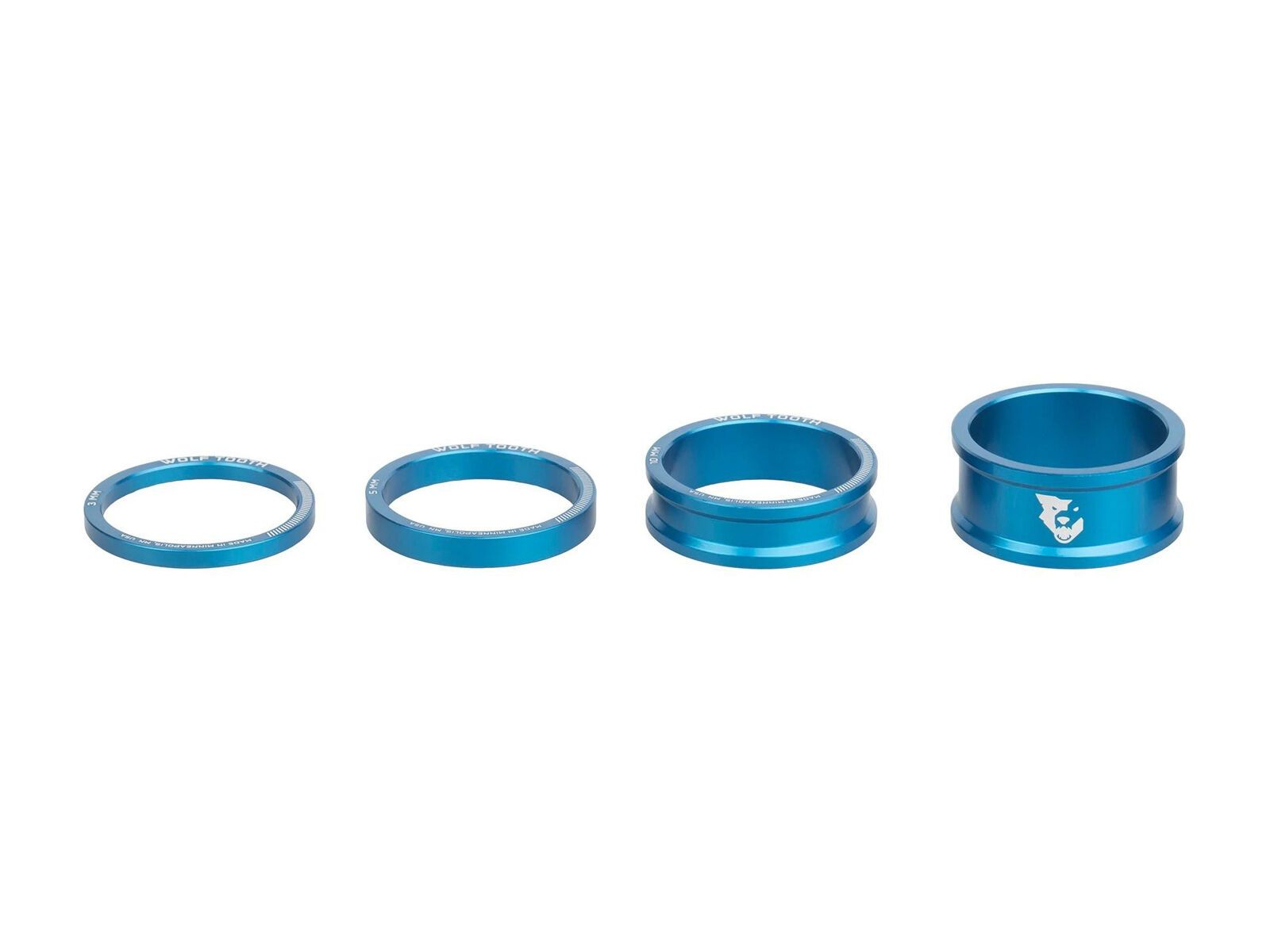 Wolf Tooth Precision Headset Spacers - 3/5/10/15 mm Kit, blue - Bild 1
