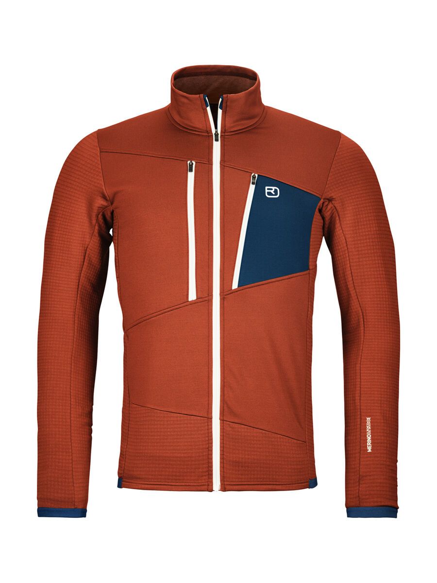 Ortovox Merino Fleece Grid Jacket M, clay orange - Bild 1
