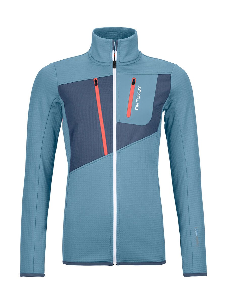 Ortovox Merino Fleece Grid Jacket W, light blue - Bild 1
