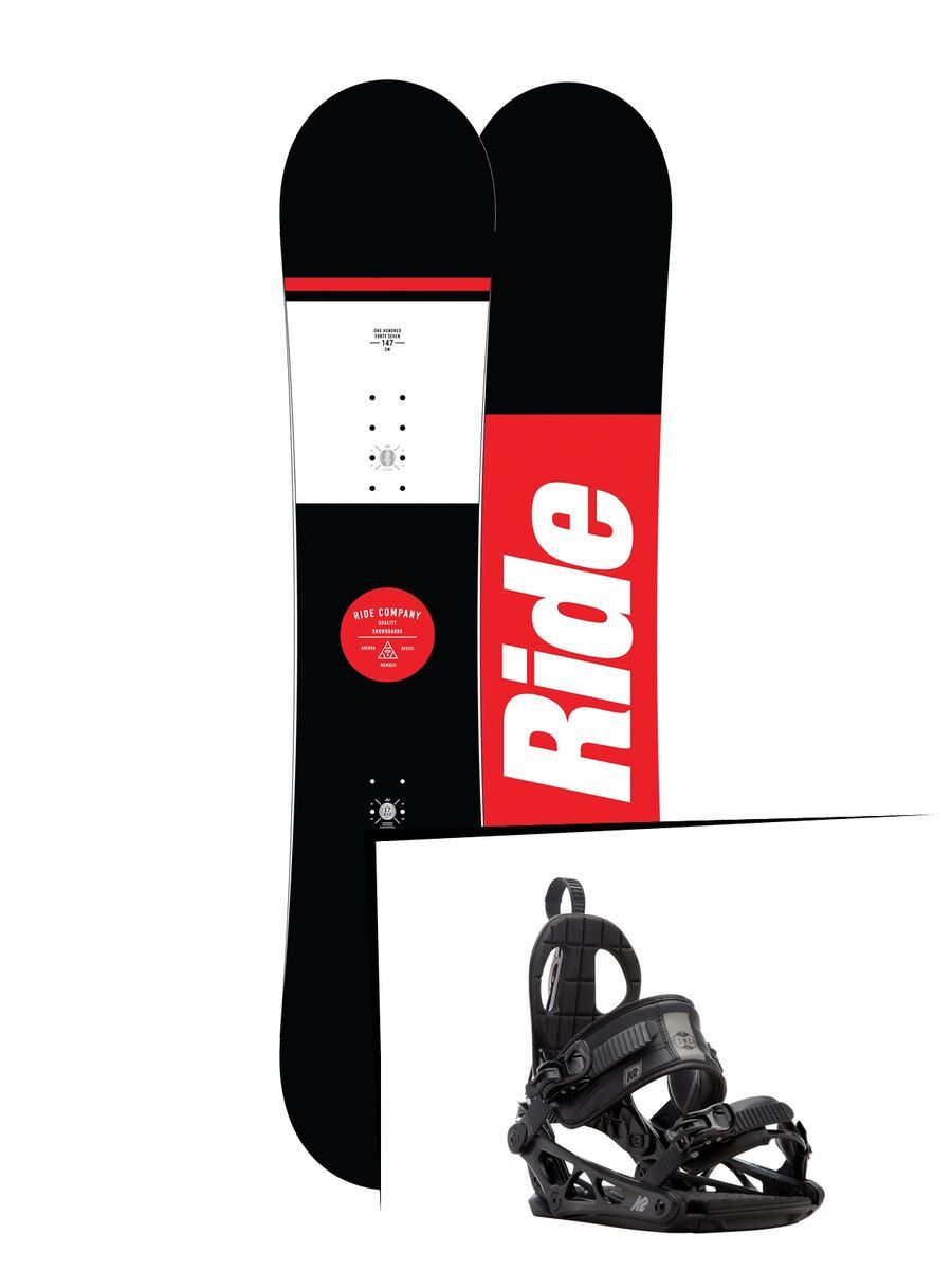 Set: Ride Agenda 2017 + K2 Cinch CTC 2017, black - Snowboardset - Bild 1