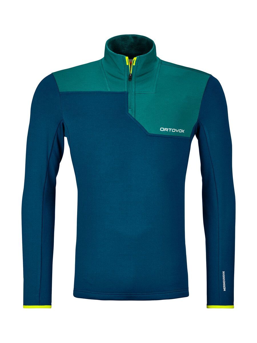 Ortovox Merino Fleece Light Zip Neck M, petrol blue - Bild 1