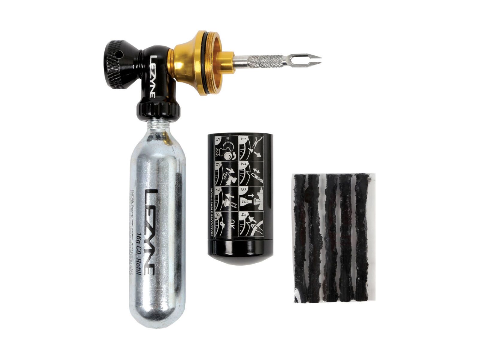 Lezyne Tubeless CO2 Blaster 2x 20 g, black/gold - Bild 3