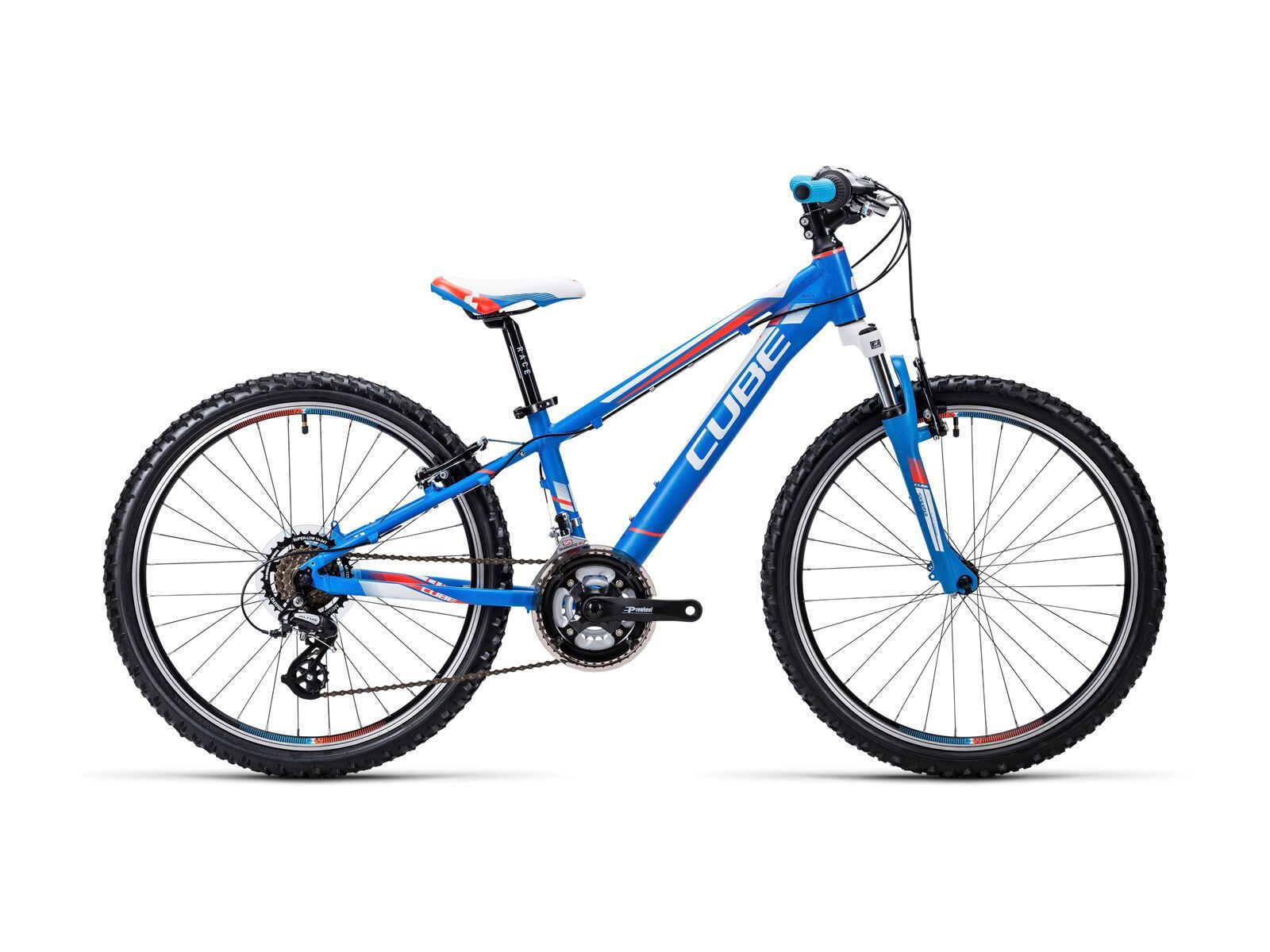 Cube Kid 240, blue/white/flashred - Bild 1