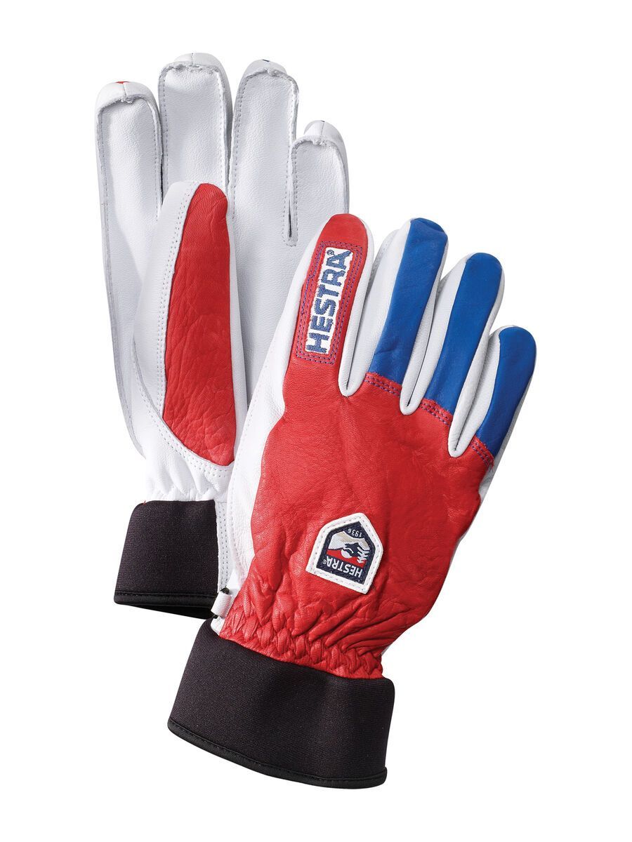 Hestra Army Leather Wool Terry 5 Finger, rot/royalblau - Bild 1