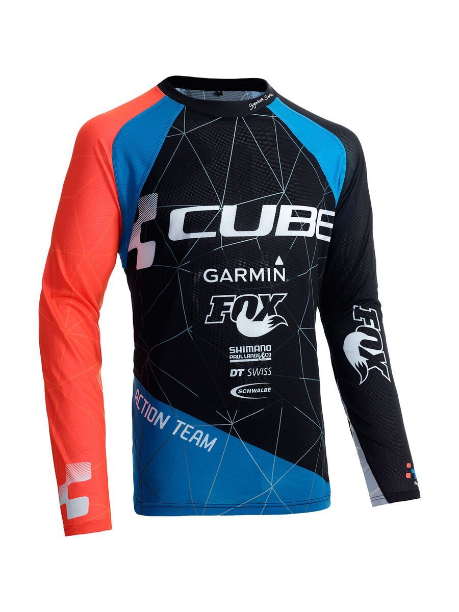 Cube Action Rundhalstrikot Signature langarm, black´n´blue´n´flashred - Bild 1