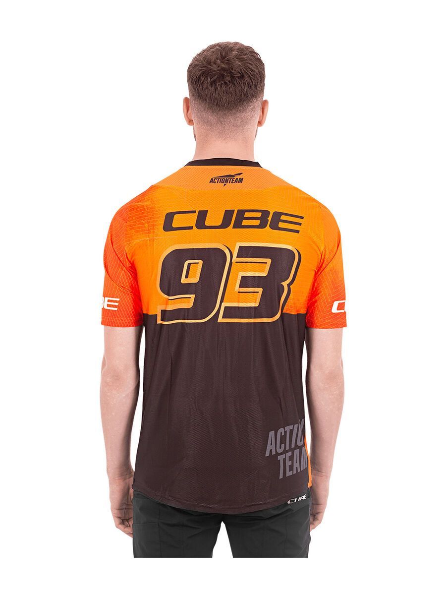 Cube Edge Rundhalstrikot kurzarm X Actionteam, orange´n´black - Bild 3