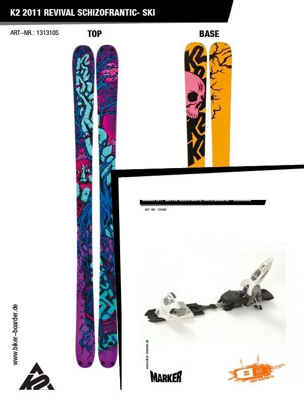 K2 SKI Set: Revival SchizoFrantic 2011 + Marker Griffon SchizoFrantic - Bild 1
