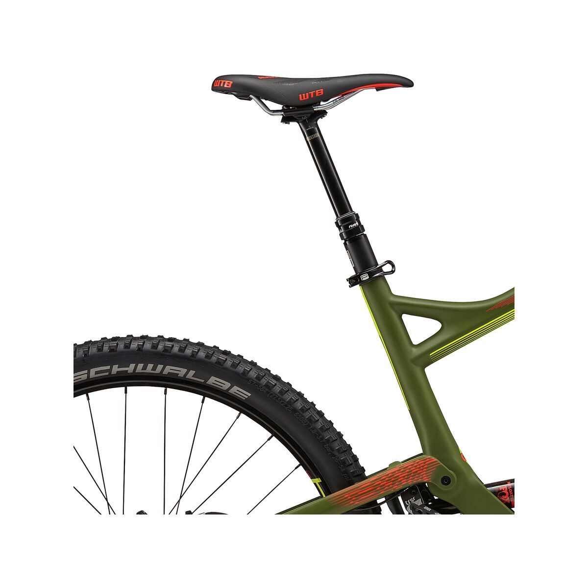 GT Sensor Carbon Pro SRAM, satin military green w/ neon yellow & neon red - Bild 5